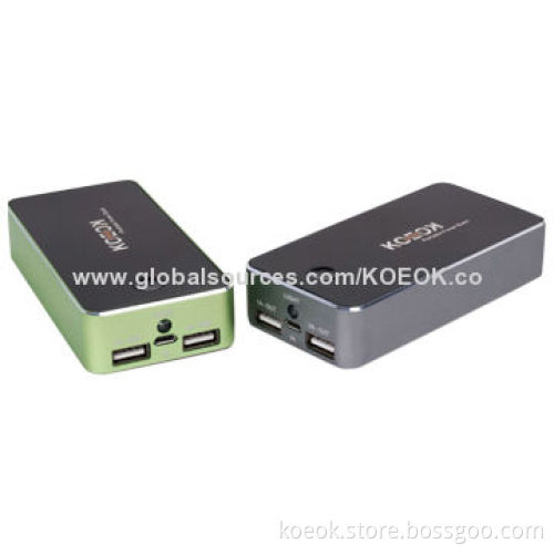 10,000mAh RoHS Mark Power Banks for Mobile Phones, Dual-USB Output, Best Quality